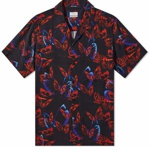 Ksubi Black and Red Butterfly Print Shirt